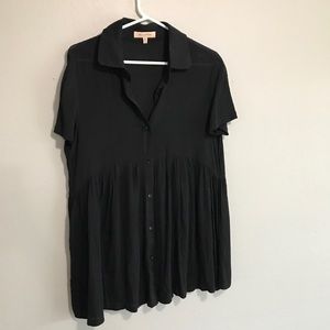 Flowy black button up top